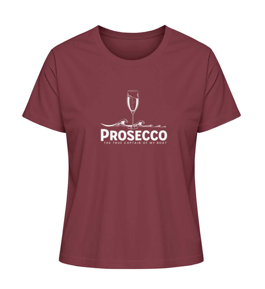 Maritime Kleidung Prosecco - Captain - Damen Premium Bio Shirt Farbe: Burgundy