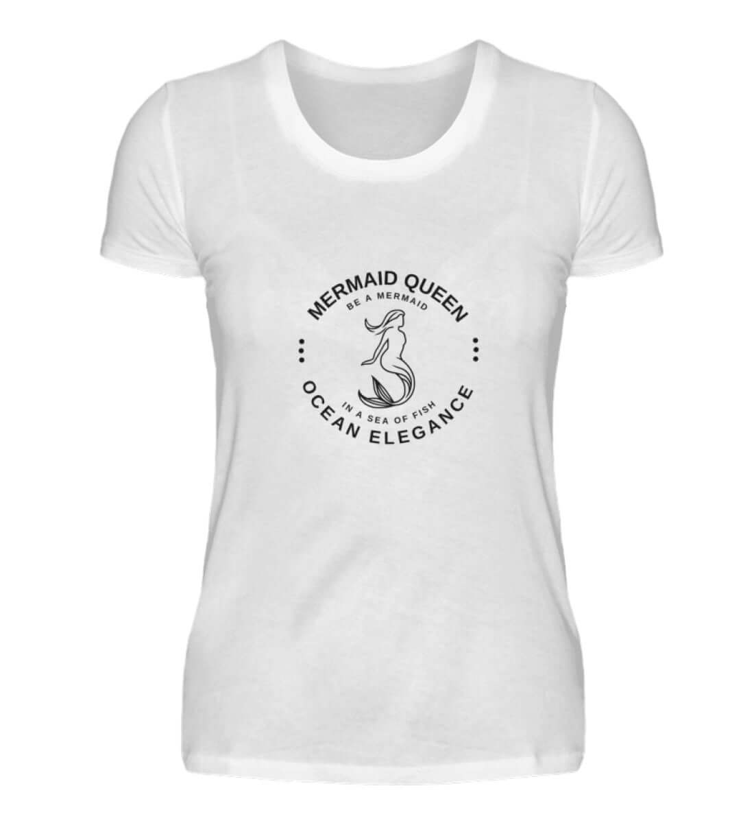 Maritime Kleidung Mermaid Queen - Damen Premium T-Shirt lang Farbe: White