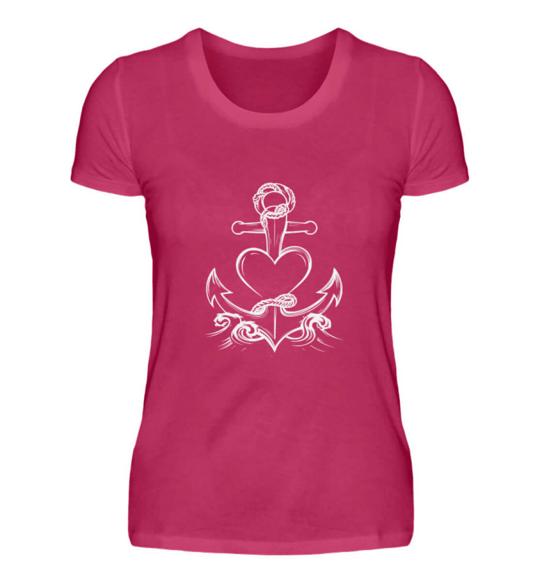 Maritime Kleidung AnkerLiebe - Damen Premium T-Shirt lang Farbe: Sorbet