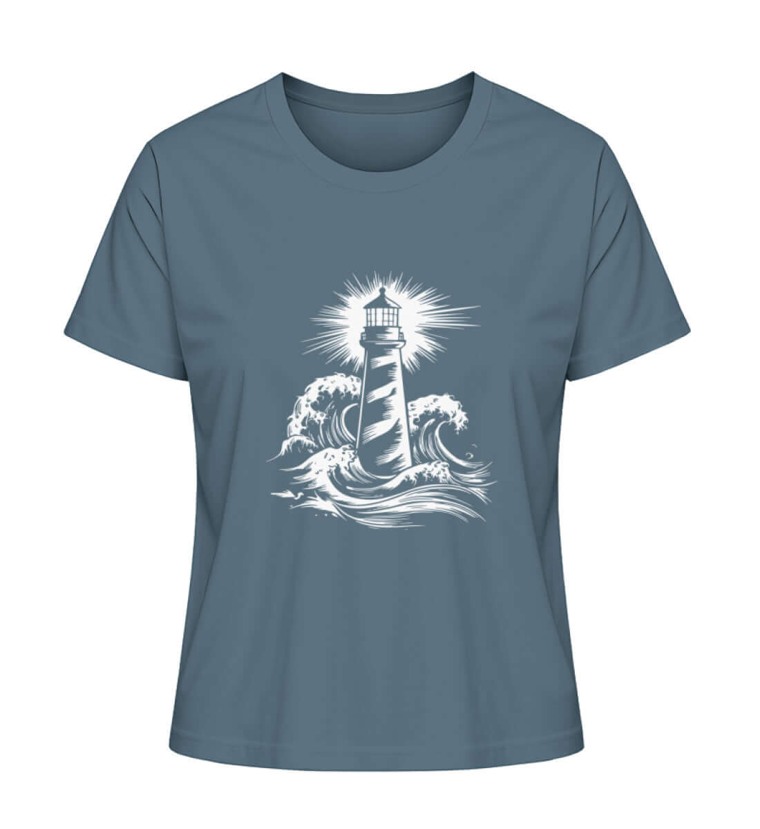 Maritime Kleidung Leuchtturm Groß - Damen Premium Bio T-Shirt Farbe: Stargazer