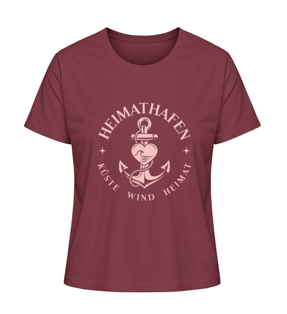 Maritime Mode Heimathafen Küste Heimat - Damen Premium Bio T-Shirt Farbe: Burgundy