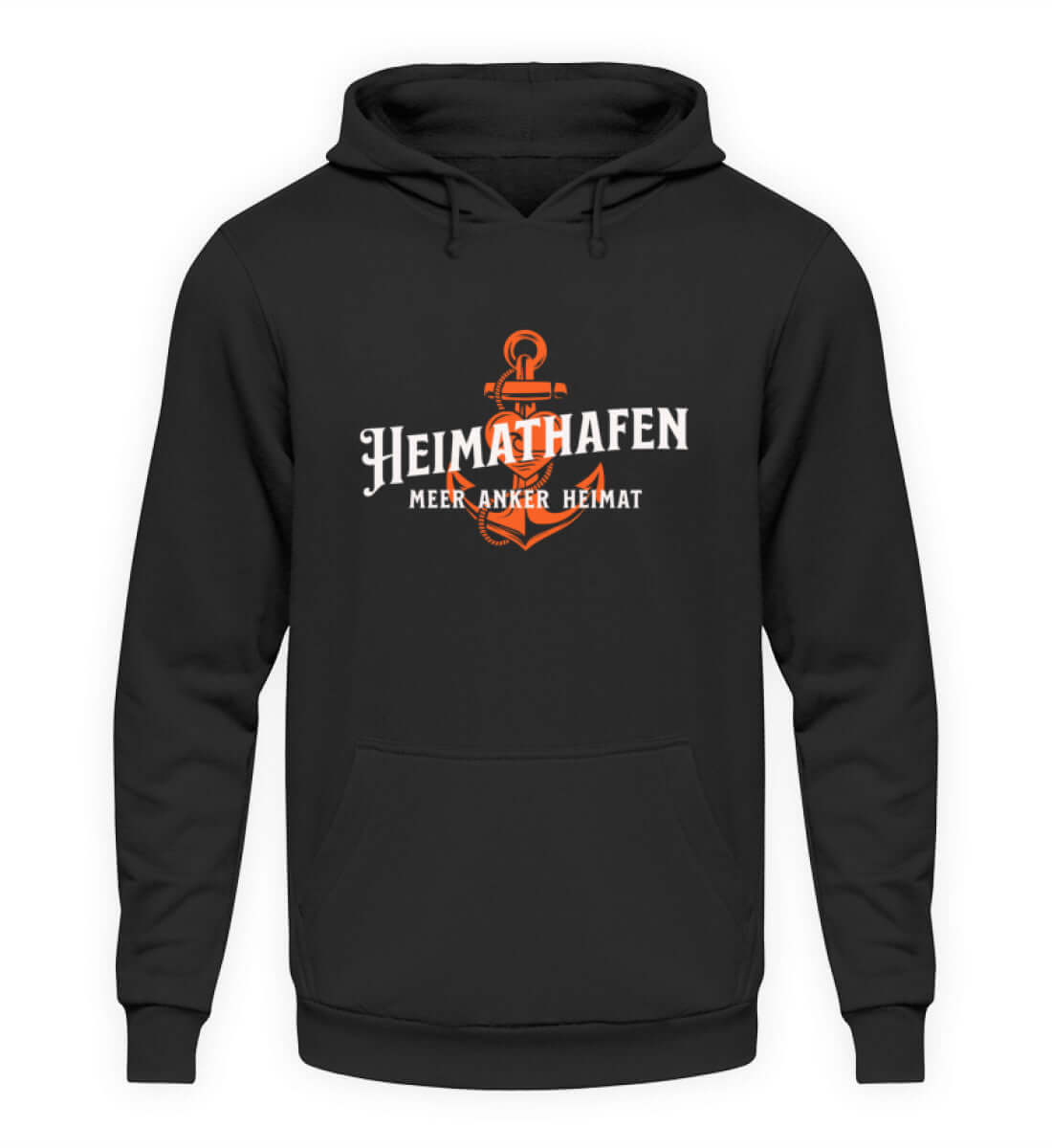 Maritime Mode Heimathafen Anker Heimat - Basic Unisex Hoodie Farbe: Deep Black