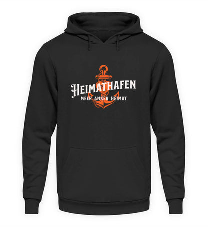 Maritime Mode Heimathafen Anker Heimat - Basic Unisex Hoodie Farbe: Deep Black