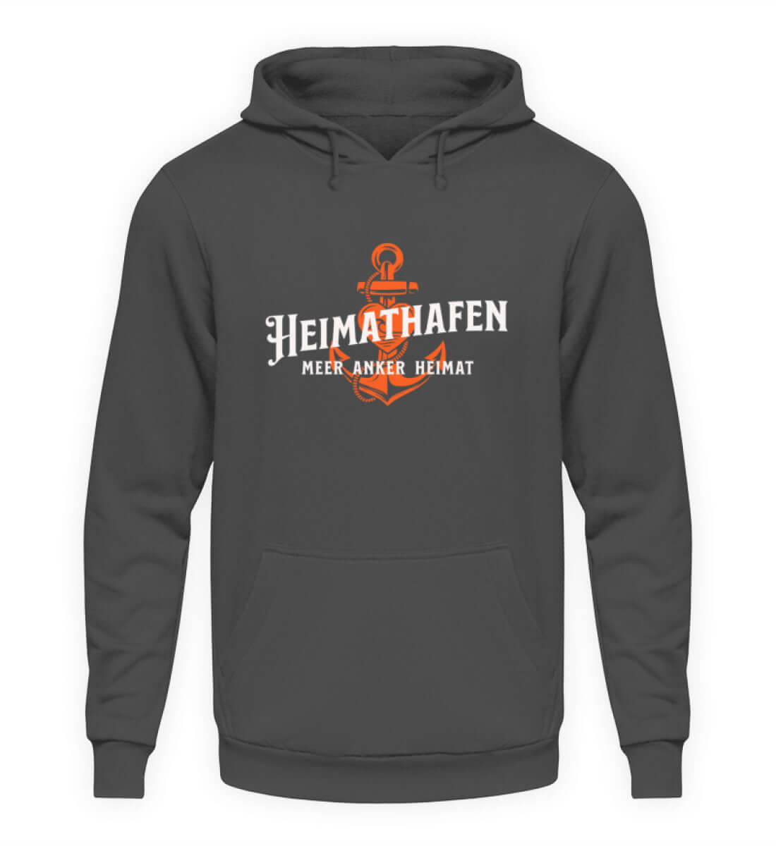 Maritime Mode Heimathafen Anker Heimat - Basic Unisex Hoodie Farbe: Steel Grey (Solid)