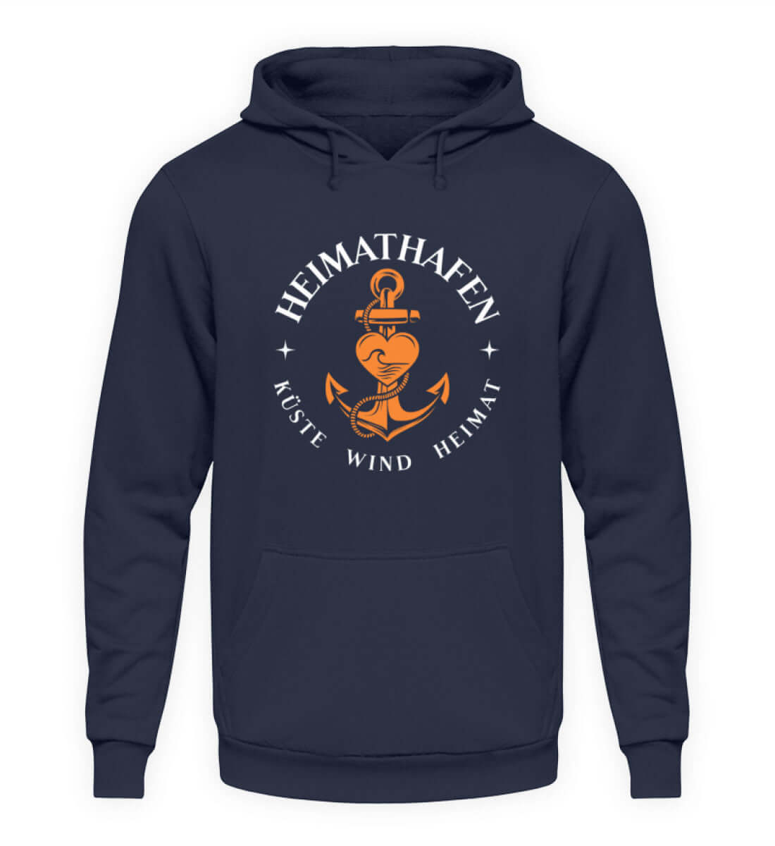 Maritime Mode Heimathafen Ankerherz - Basic Unisex Hoodie Farbe: Oxford Navy