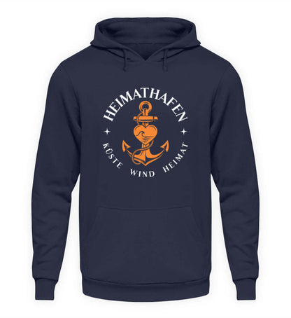 Maritime Mode Heimathafen Ankerherz - Basic Unisex Hoodie Farbe: Oxford Navy