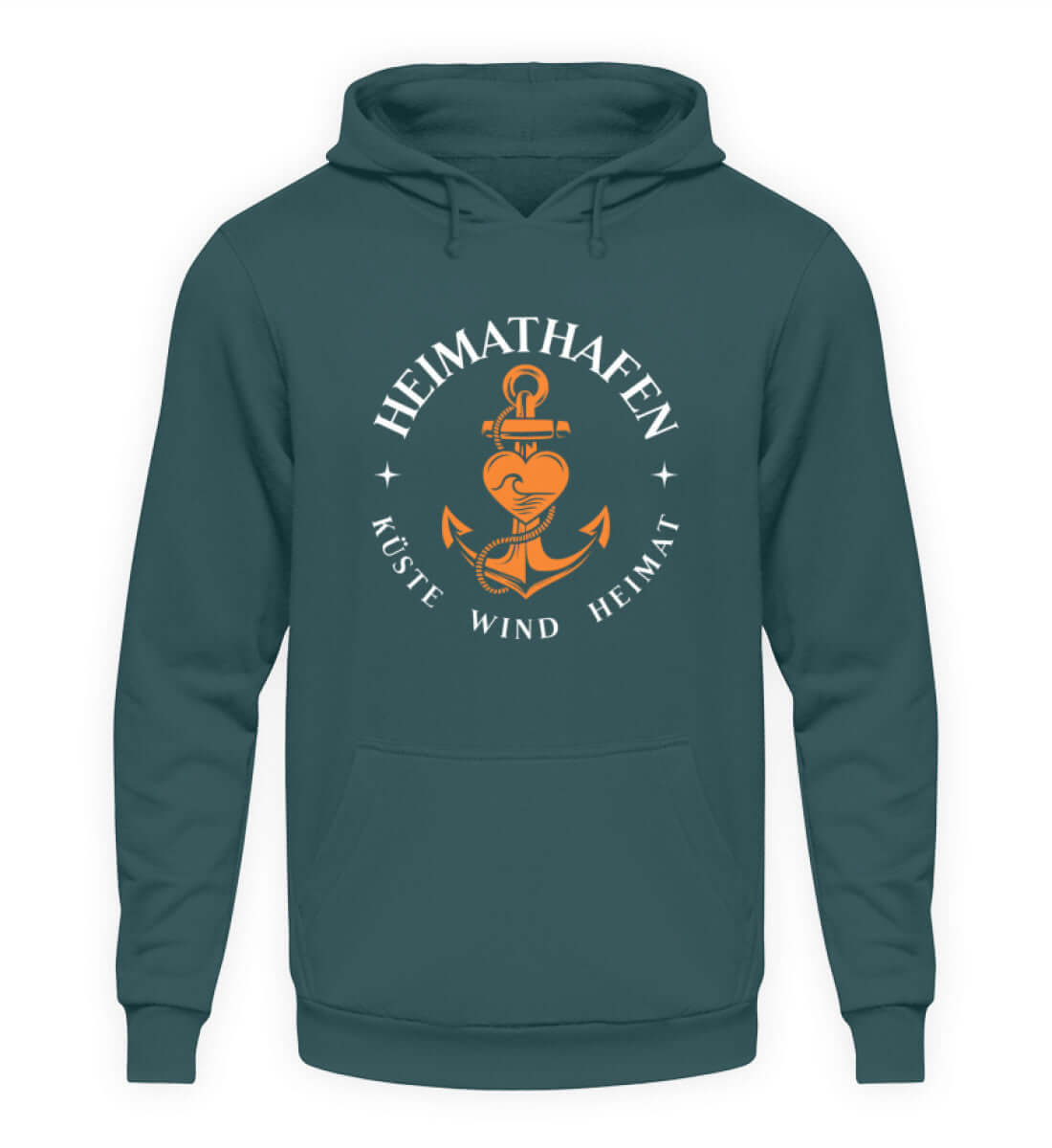 Maritime Mode Heimathafen Ankerherz - Basic Unisex Hoodie Farbe: Airforce Blue