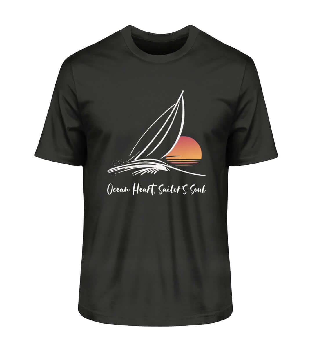 Ocean Heart - Herren Premium Bio Shirt Sailors Soul - in der Farbe: Black für Segelfans