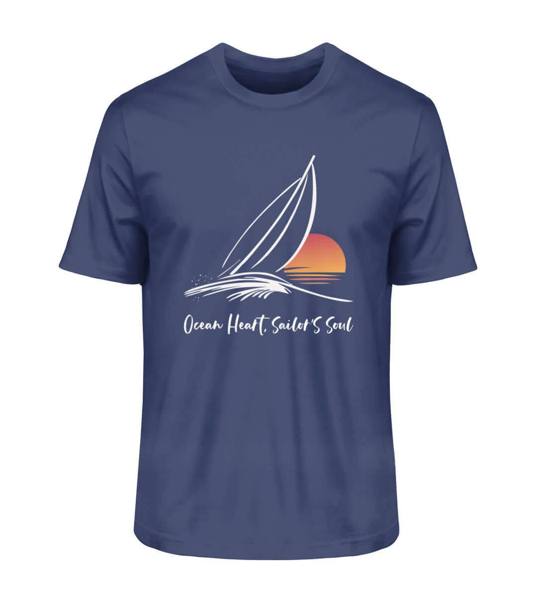 Ocean Heart - Herren Premium Bio Shirt Sailors Soul - in der Farbe: French Navy für Segelfans