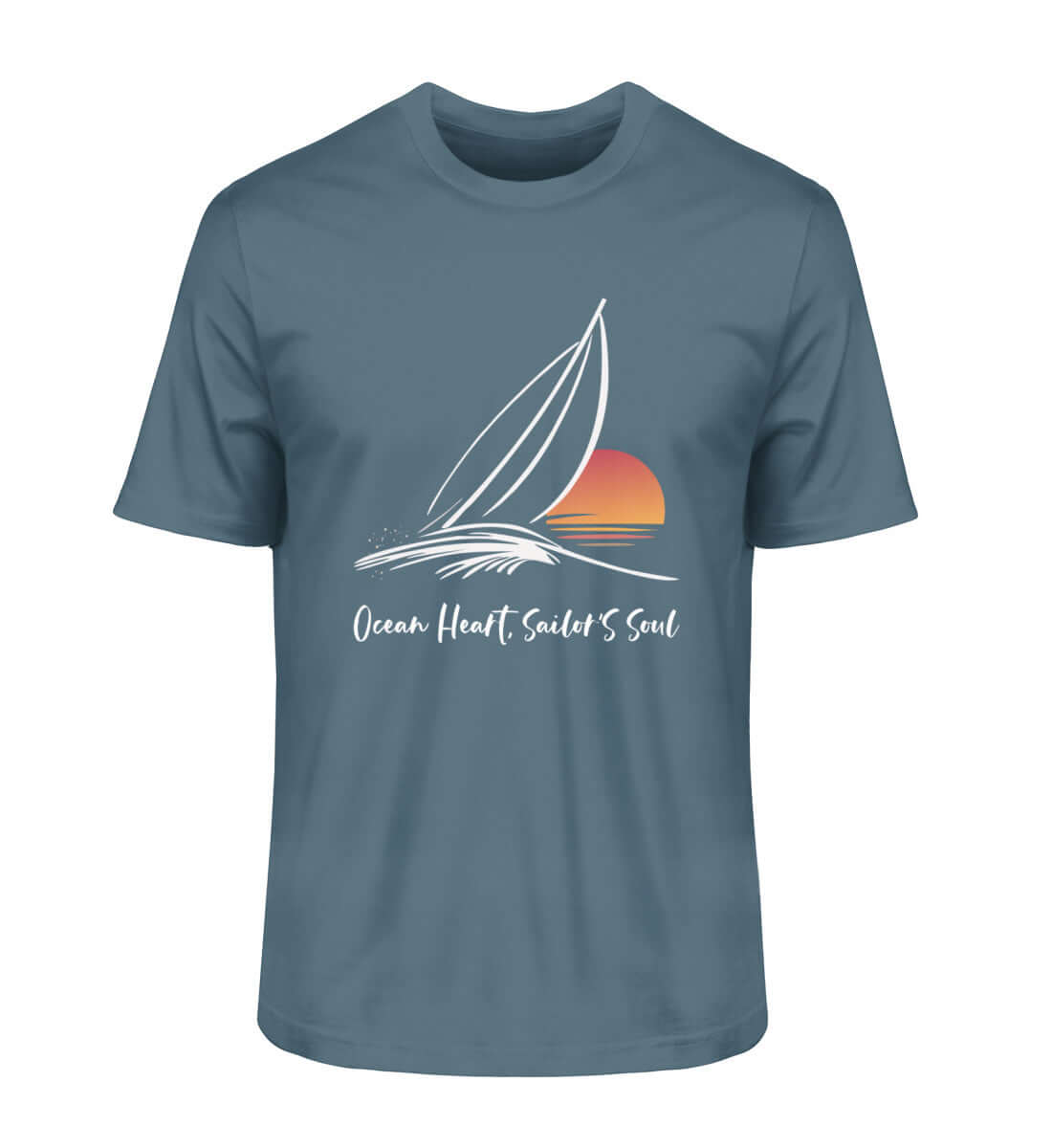 Ocean Heart - Herren Premium Bio Shirt Sailors Soul - in der Farbe: Stargazer für Segelfans