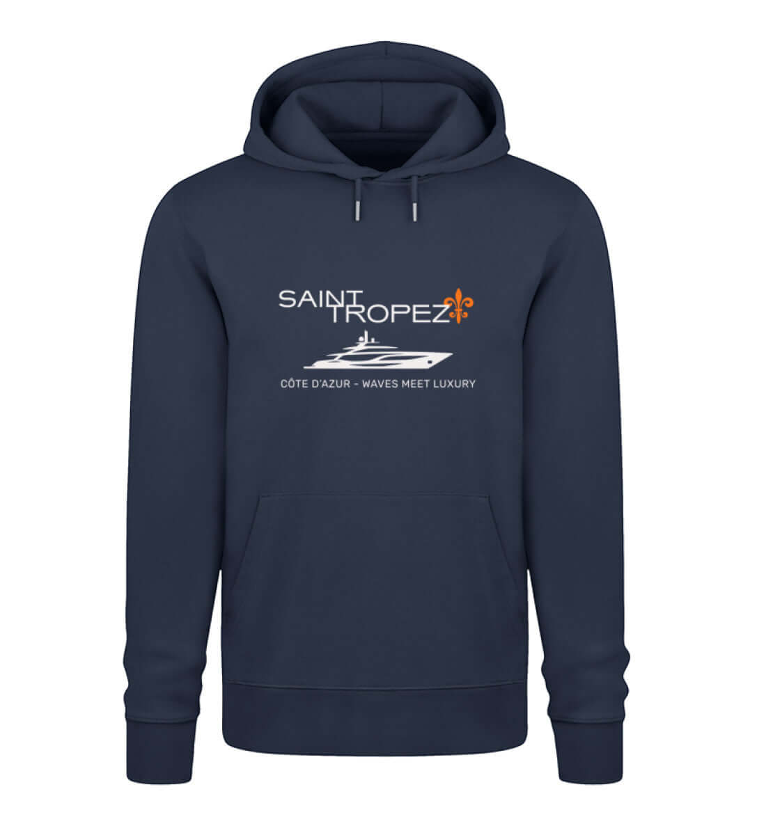 Maritime Mode Saint Tropez Luxury Waves - Bio Unisex Premium Hoodie Farbe: French Navy