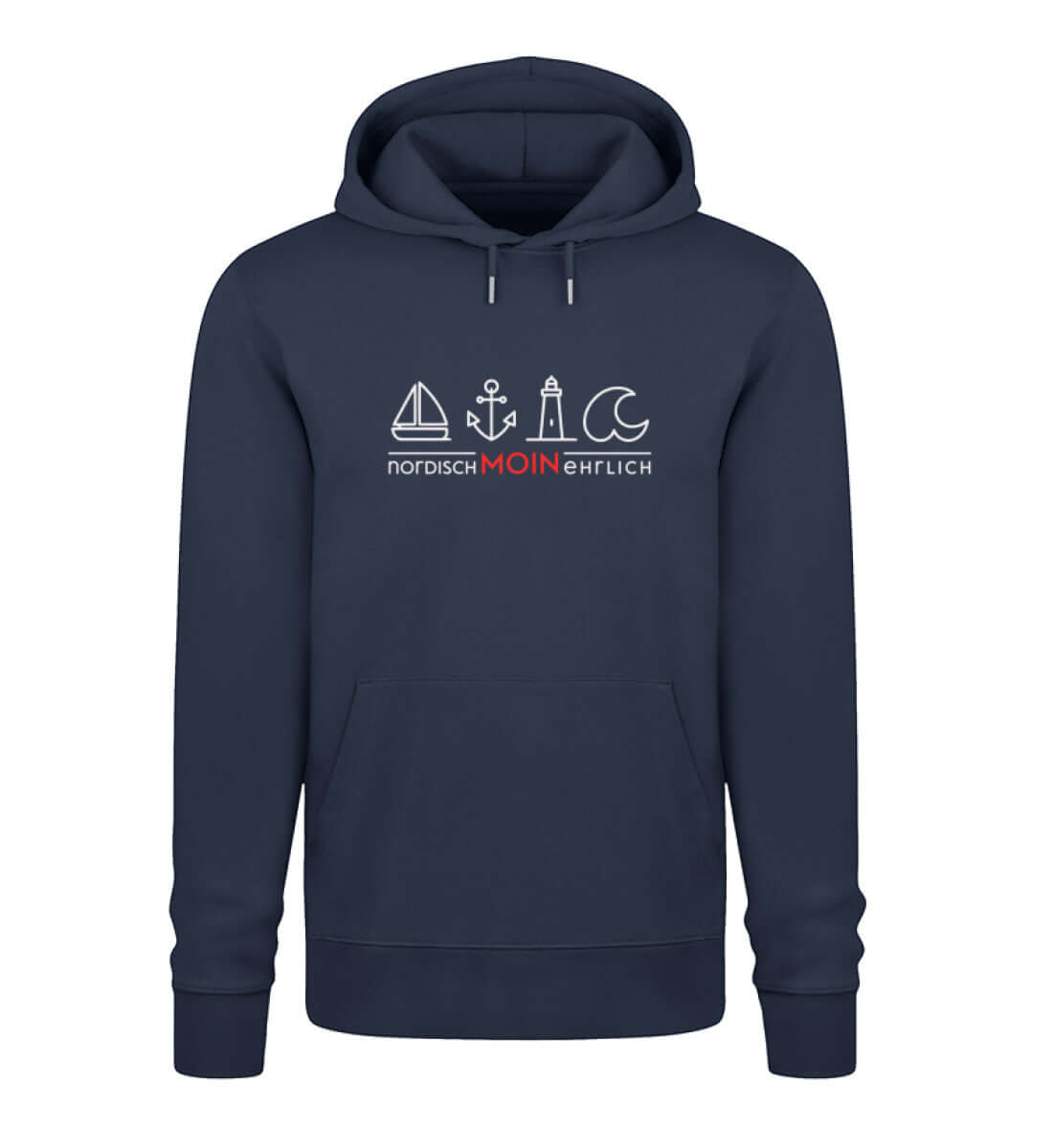 Maritime Mode Moin - nordisch,ehrlich - Bio Unisex Premium Hoodie Farbe: French Navy