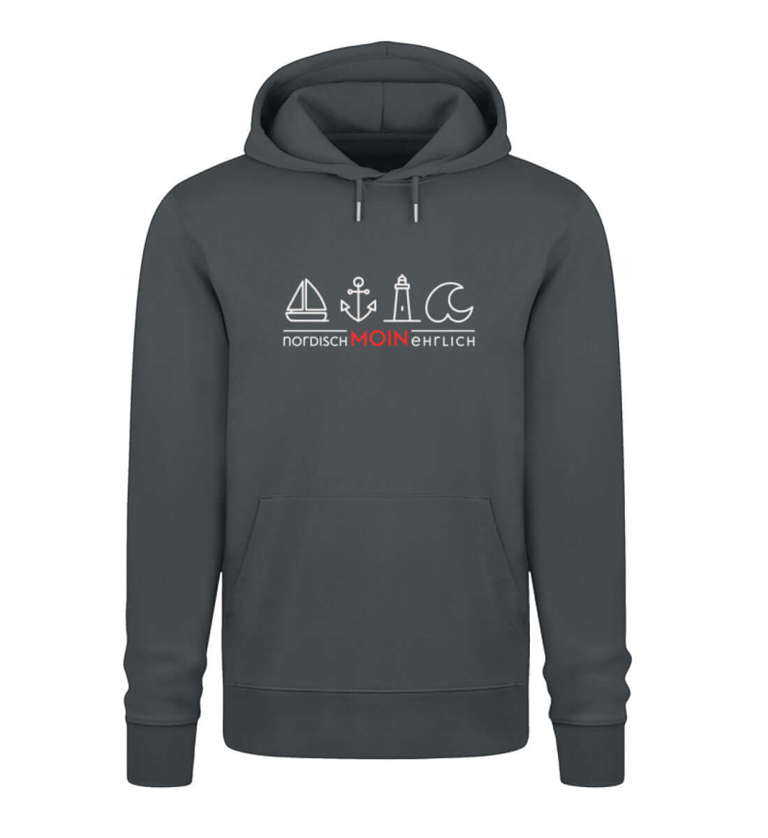 Maritime Mode Moin - nordisch,ehrlich - Bio Unisex Premium Hoodie Farbe: India Ink Grey