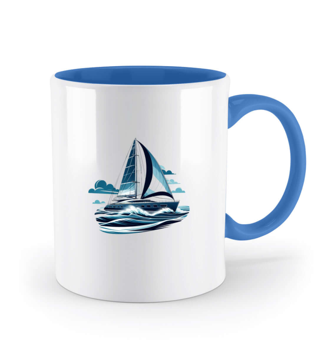 Maritime Tasse - Geschenkidee - Segelboot Motiv - Zweifarbige Tasse