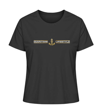 Maritime Lifestyle - Damen Premium Bio Shirt - maritimes Damen T-Shirt Farbe: Black für echte maritime Fans