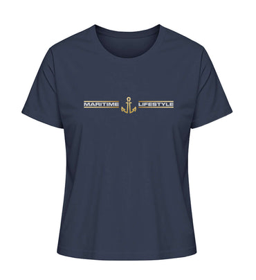 Maritime Lifestyle - Damen Premium Bio Shirt - maritimes Damen T-Shirt Farbe: French Navy für echte maritime Fans