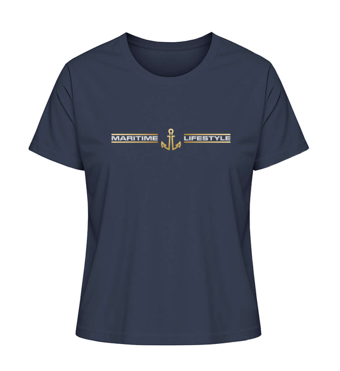 Maritime Lifestyle - Damen Premium Bio Shirt - maritimes Damen T-Shirt Farbe: French Navy für echte maritime Fans