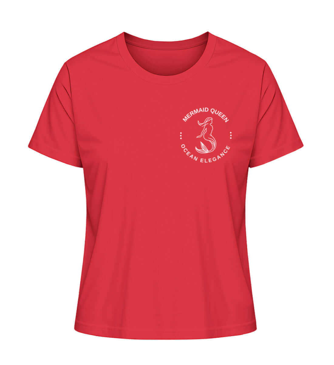 Mermaid - maritimes Damen T-Shirt Farbe: Red mit kleinem Logo für Meeres freunde