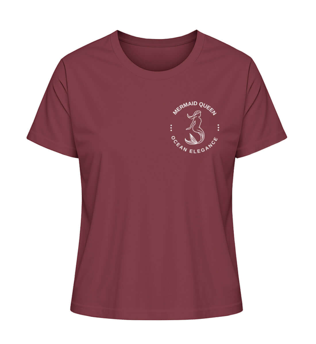 Mermaid - maritimes Damen T-Shirt Farbe: Burgundy mit kleinem Logo für Meeres freunde