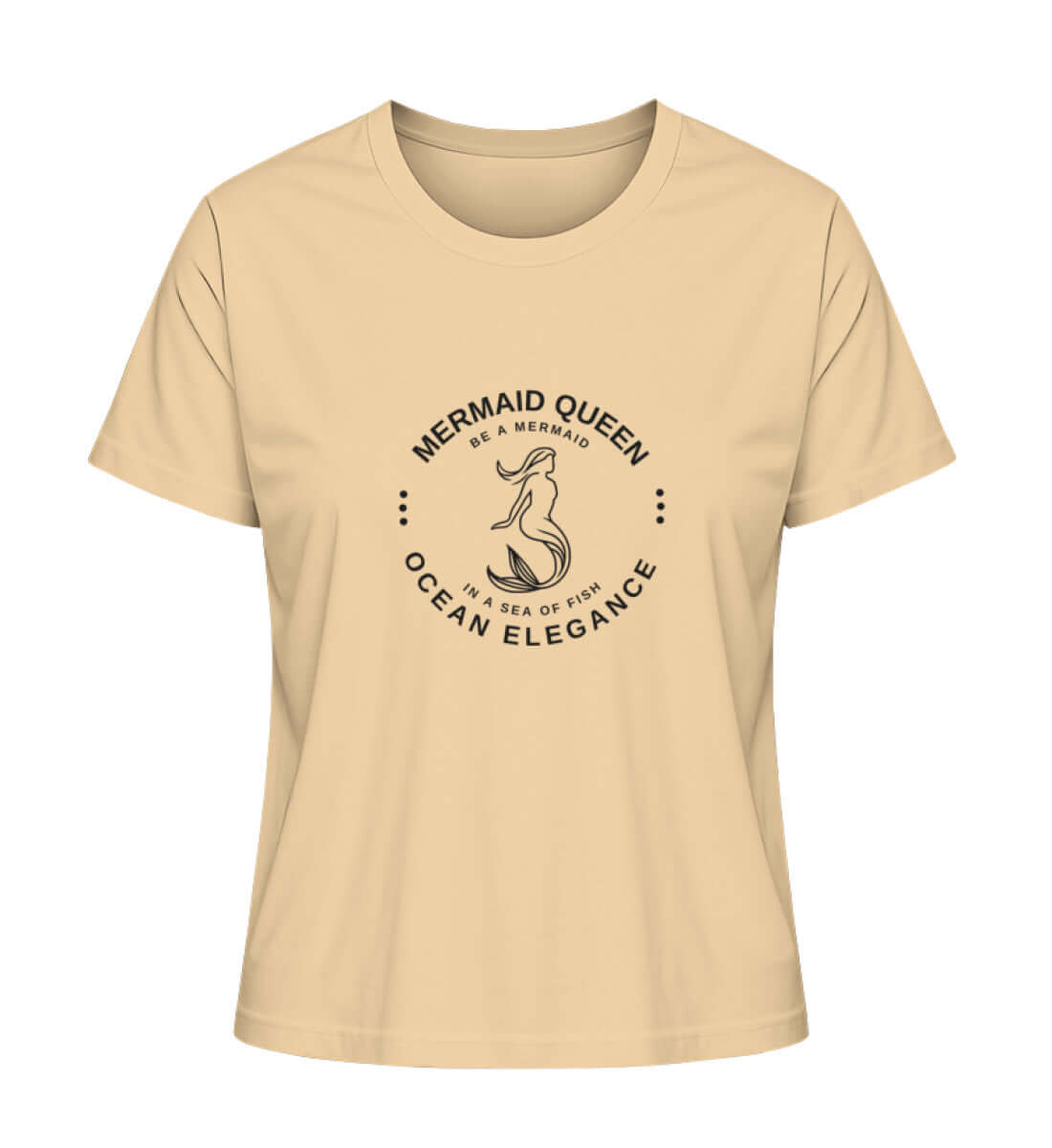 Mermaid Queen - modisches maritimes Damen T-Shirt Farbe: Nispero mit für echte Meerjungfrauen Fans