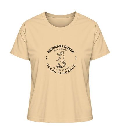 Mermaid Queen - modisches maritimes Damen T-Shirt Farbe: Nispero mit für echte Meerjungfrauen Fans