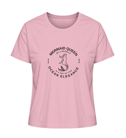 Mermaid Queen - modisches maritimes Damen T-Shirt Farbe: Cotton Pink mit für echte Meerjungfrauen Fans