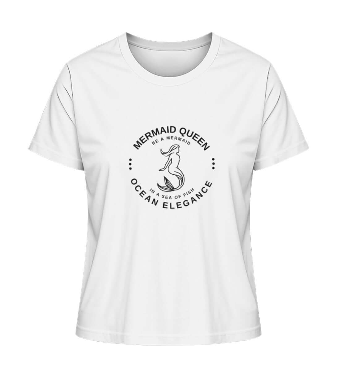 Mermaid Queen - modisches maritimes Damen T-Shirt Farbe: White mit für echte Meerjungfrauen Fans