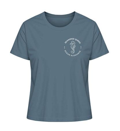 SEAHORSE - maritimes Damen Premium BIO T-Shirt Farbe: Stargazer mit kleinem Seepferdchen Logo für echte Seepferchenfreunde