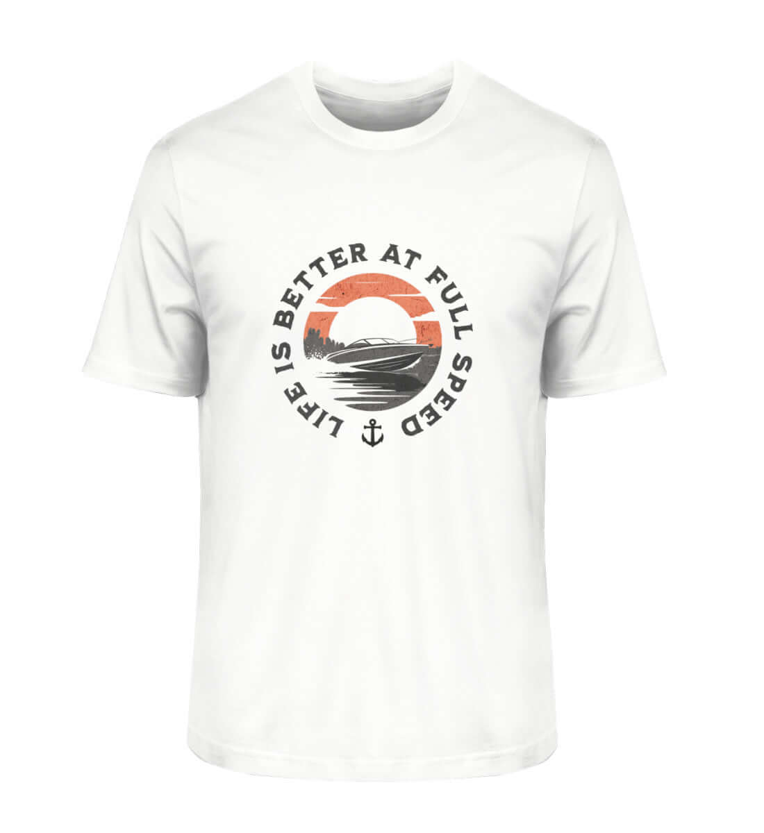 Motorboot "Life is better" - maritimes Herren Premium Bio Shirt Farbe: White für echte Motorbootfans