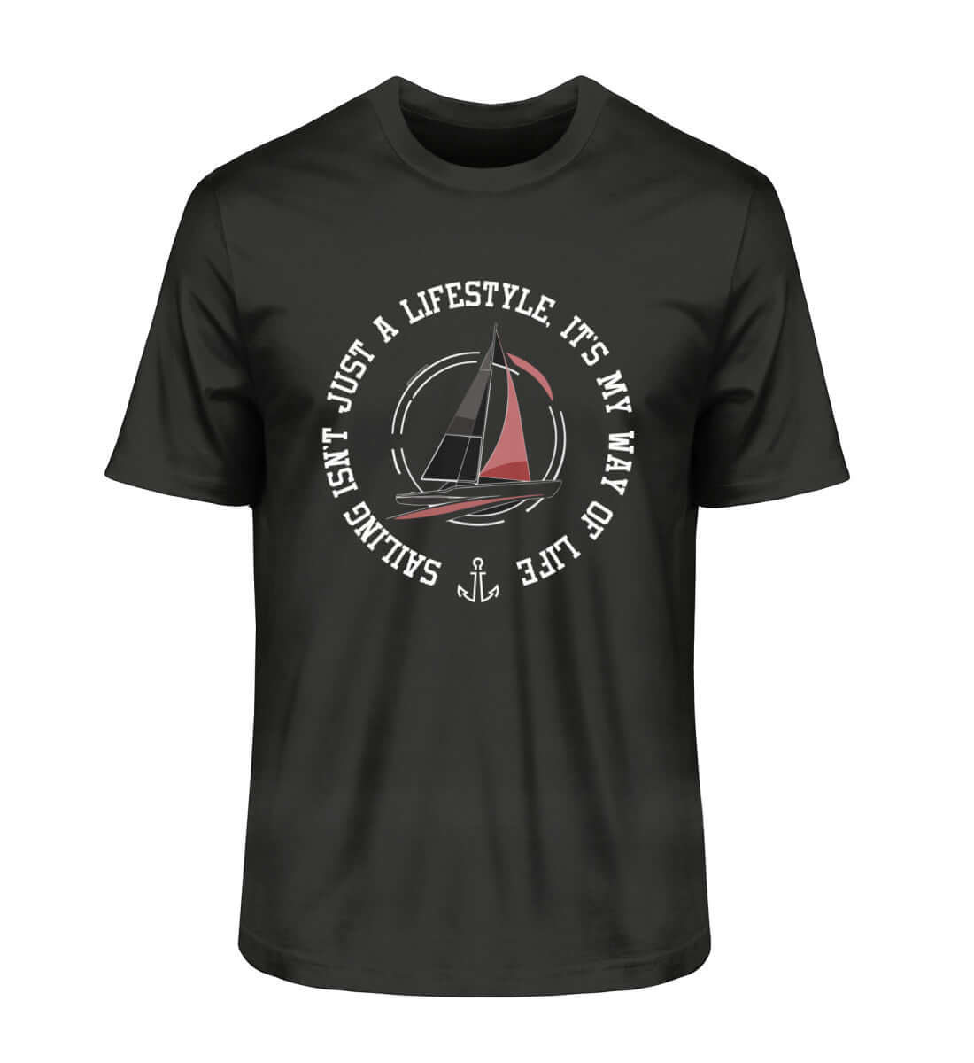 Maritime Mode Sailing Lifestyle - Herren Premium Bio T-Shirt in Farbe: Black Segelmotiv für Segelenthusiasten