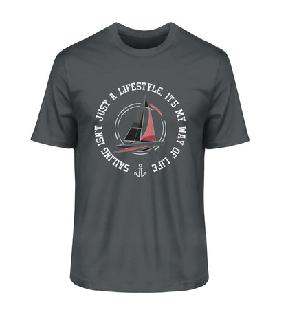 Maritime Mode Sailing Lifestyle - Herren Premium Bio T-Shirt in Farbe: India Ink Grey Segelmotiv für Segelenthusiasten