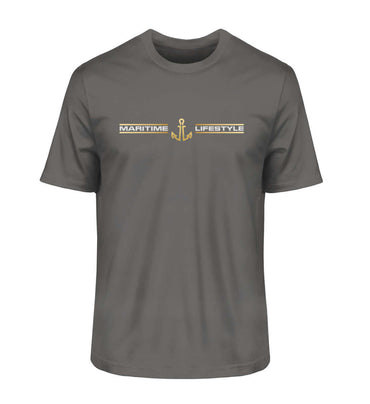 Maritime Lifestyle Gold - Herren Bio Premium T-Shirt anthrazit