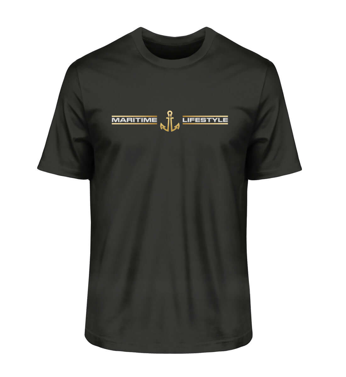 Maritime Lifestyle Gold - Herren Bio Premium T-Shirt Schwarz