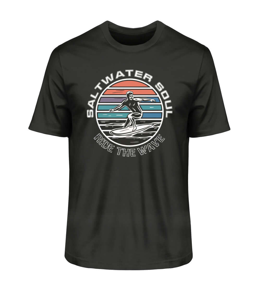 Surfer Saltwater Soul - Herren Premium maritimes Bio T-Shirt schwarz