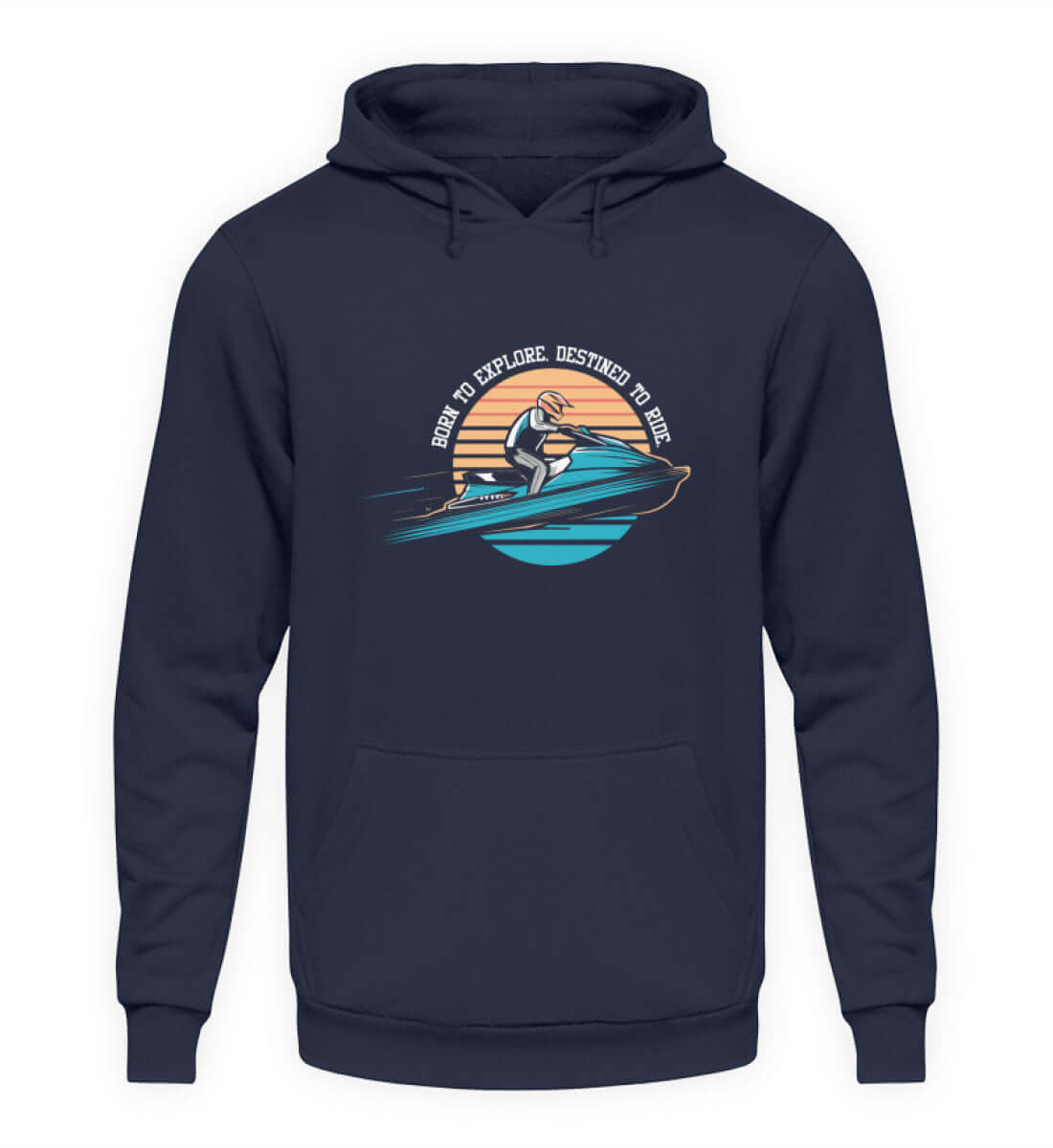 maritime Kleidung JetSki - Born to Ride - Basic Unisex Hoodie Farbe: Oxford Navy