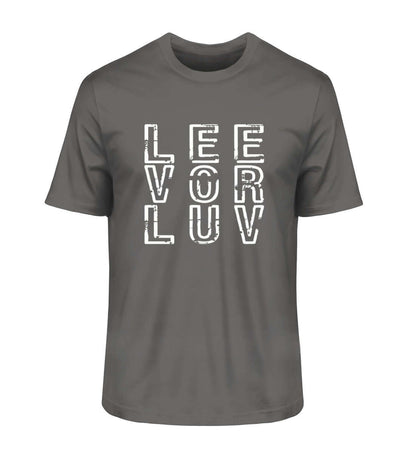 maritime Mode LEE vor LUV - Herren Premium Bio T-Shirt in der modischen Farbe: Anthracite nur für Segler mit Humor