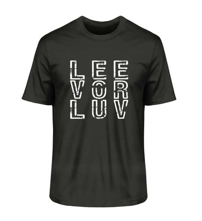 maritime Mode LEE vor LUV - Herren Premium Bio T-Shirt in der modischen Farbe: Black nur für Segler mit Humor