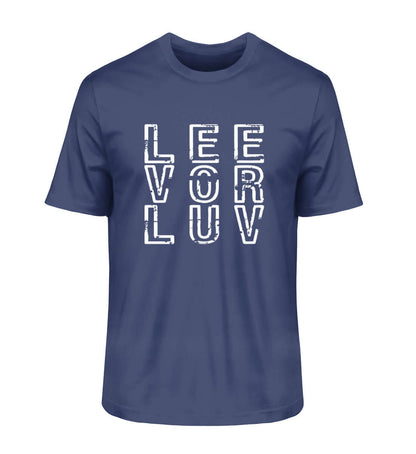 maritime Mode LEE vor LUV - Herren Premium Bio T-Shirt in der modischen Farbe: French Navy nur für Segler mit Humor