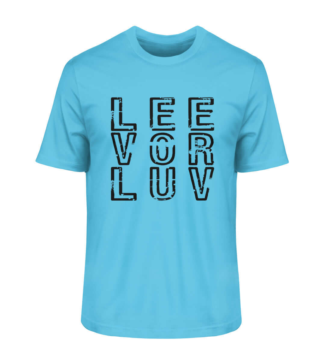 maritime Mode Helles LEE vor LUV Shirt - Herren Premium Bio Shirt in der modischen Farbe: Aqua Blue nur für Segler mit Humor